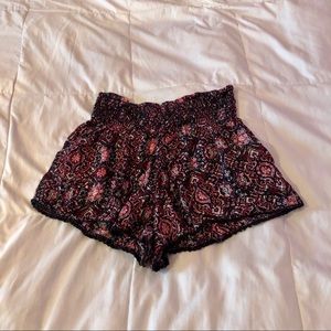 Eye Candy Burgundy Paisley Shorts XL